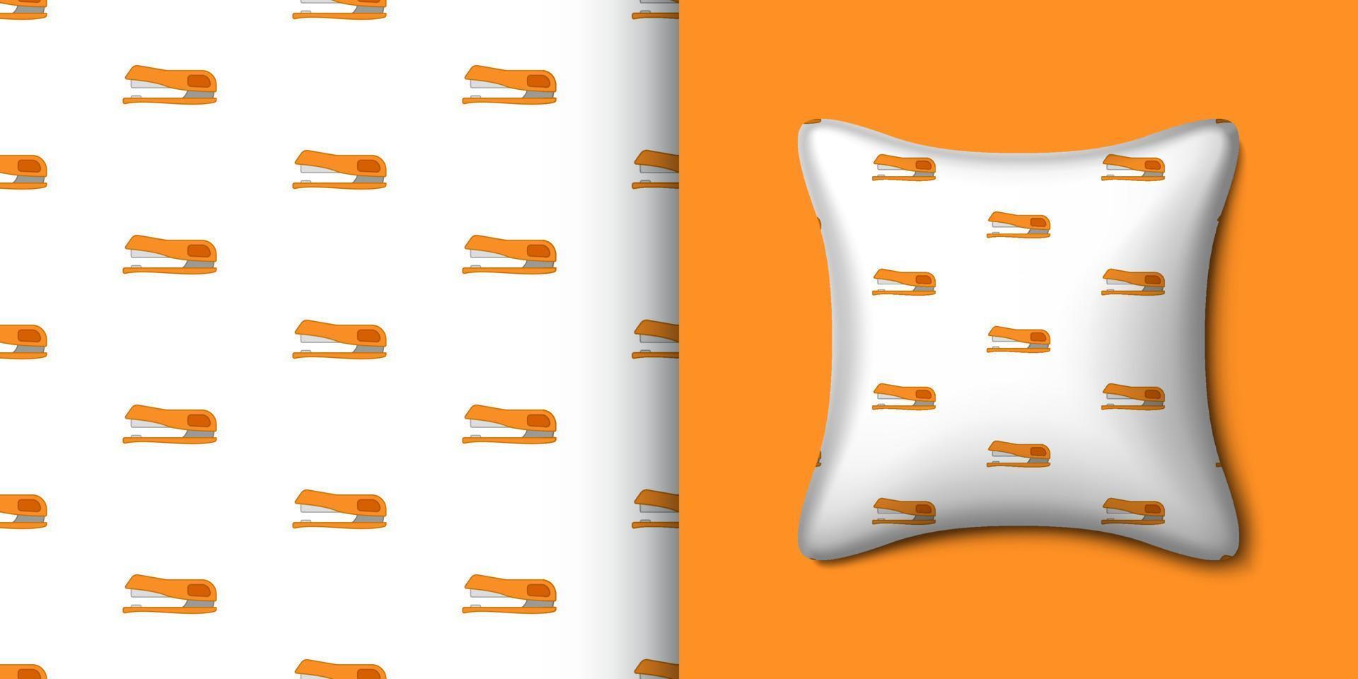 Stapler seamless pattern with pillow. Vector illustration