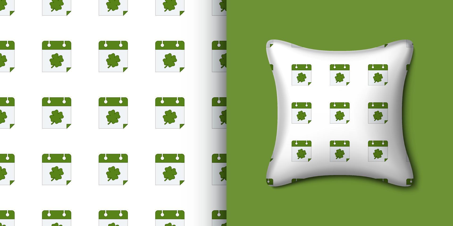 Calender seamless pattern with pillow. Vector illustration