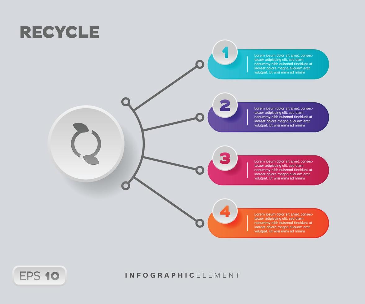 reciclar elemento infográfico vector