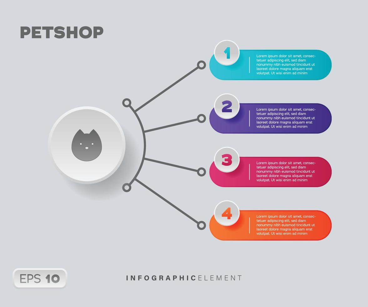 elemento infográfico de la tienda de mascotas vector