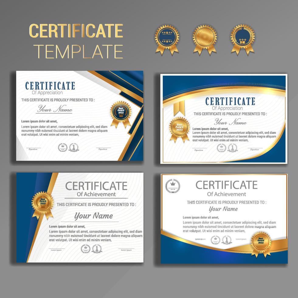 Appreciation and achievement certificate template design in vector