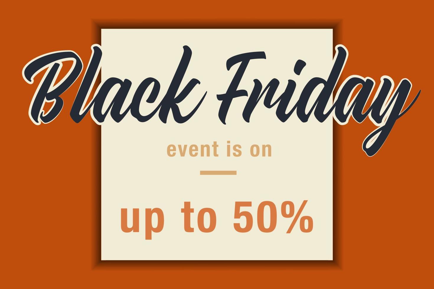 Black friday banner, poster. Orange background. Vector illustration.