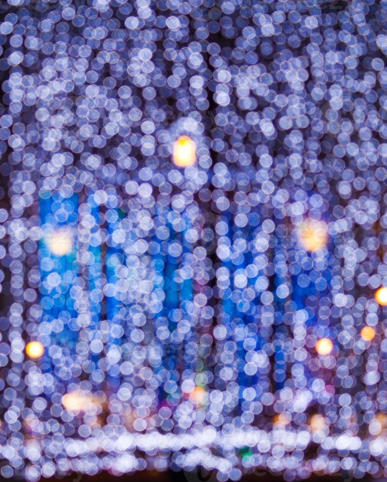 BLue and yellow round bokeh lights background photo