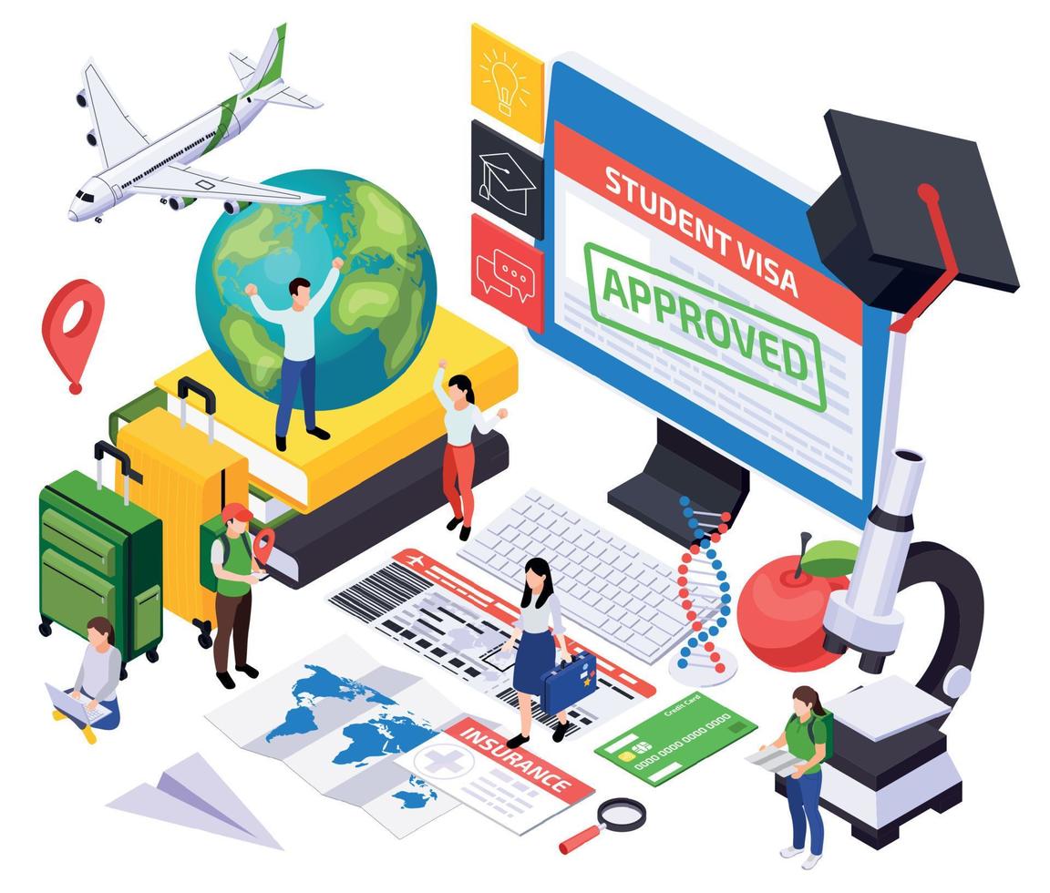 Isometric International Tourism Composition vector