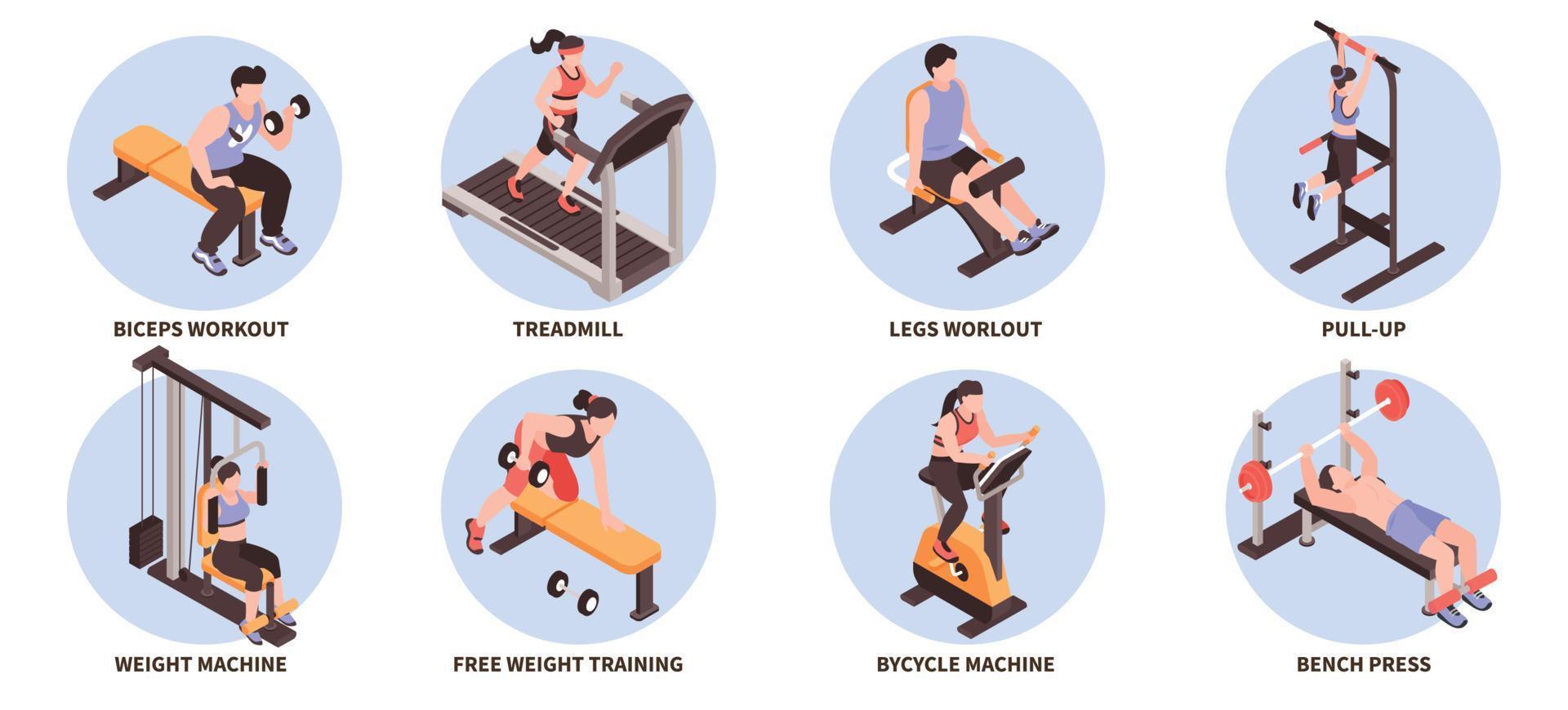 Isometric Gym Fitness Set vector