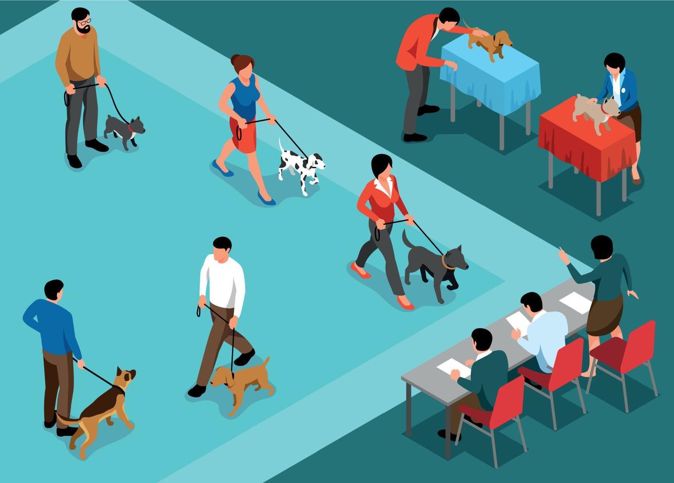 Dog Show Walk Composition vector
