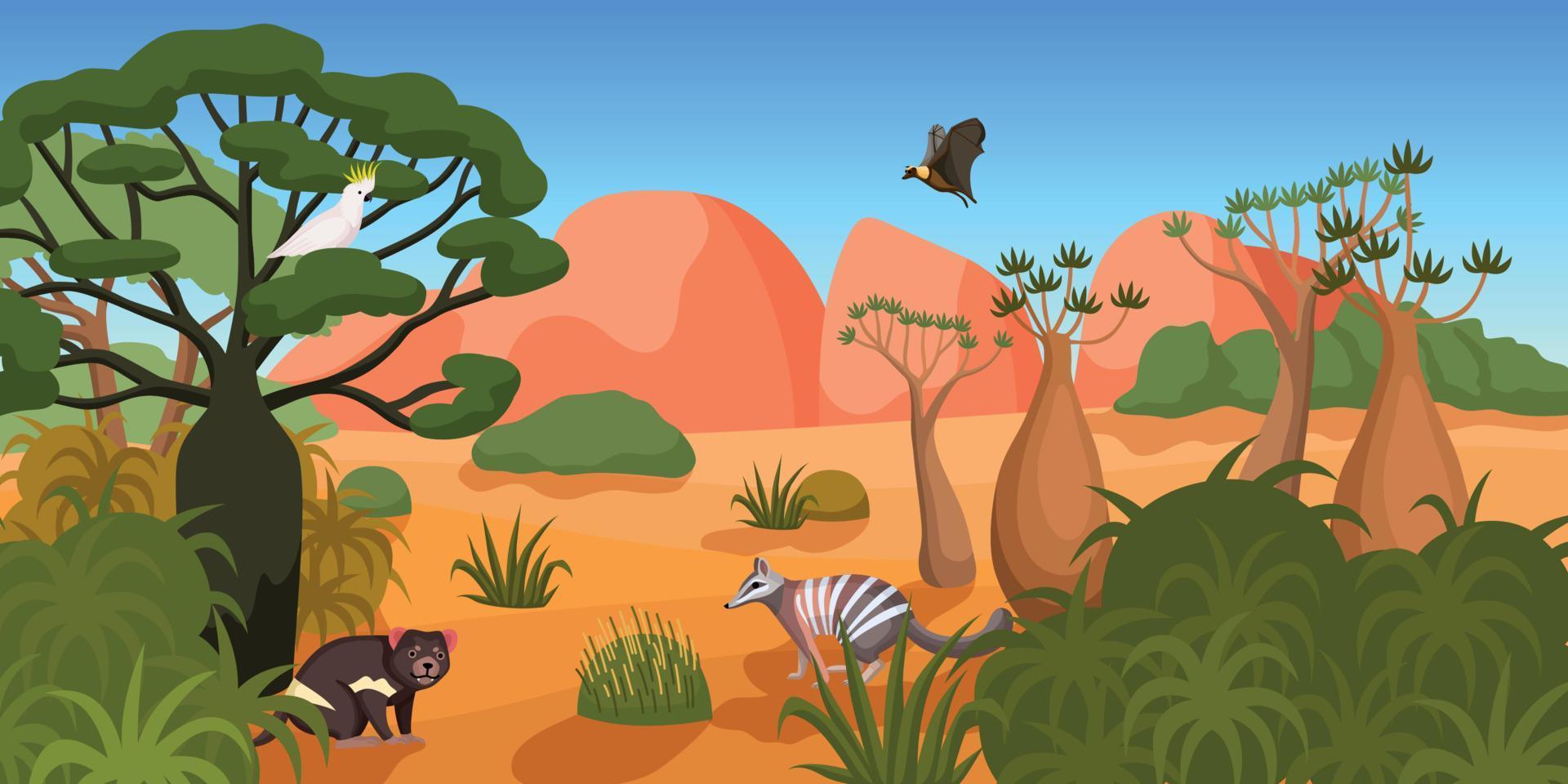 ilustración de paisaje australiano vector