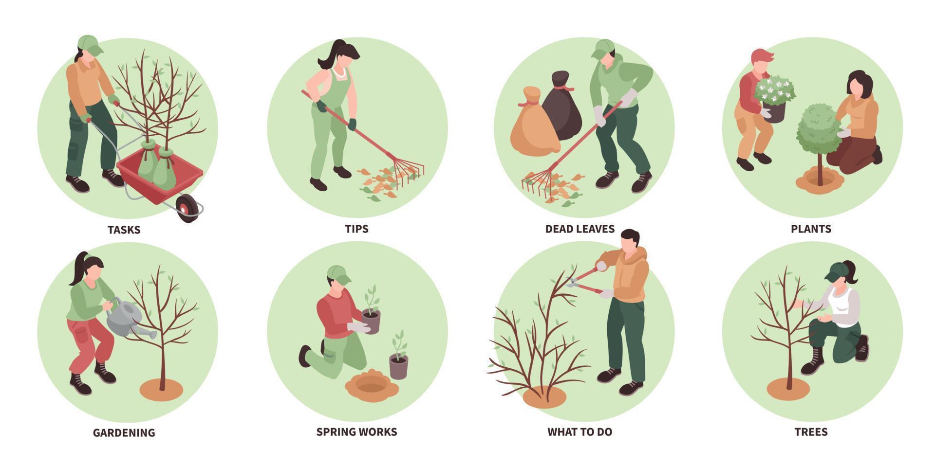 Gardening Compositions Set vector