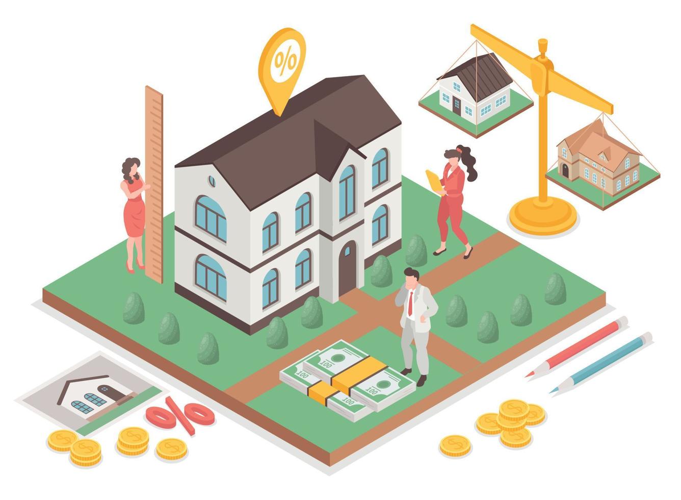 Real Estate Appraisal Illustration vector