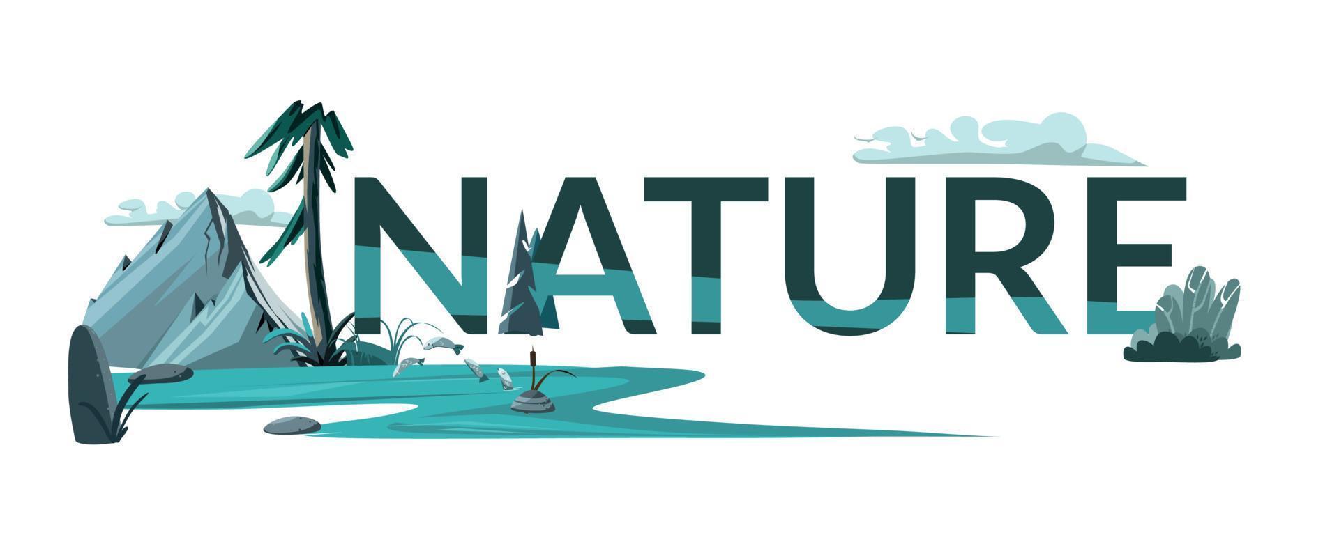 Nature Landscape Text Composition vector