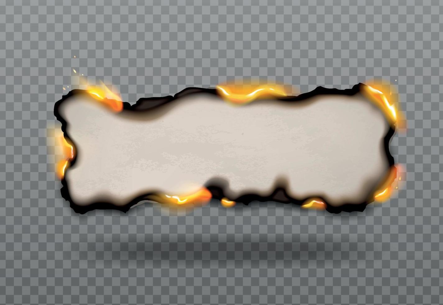 composición de agujeros de papel en llamas vector