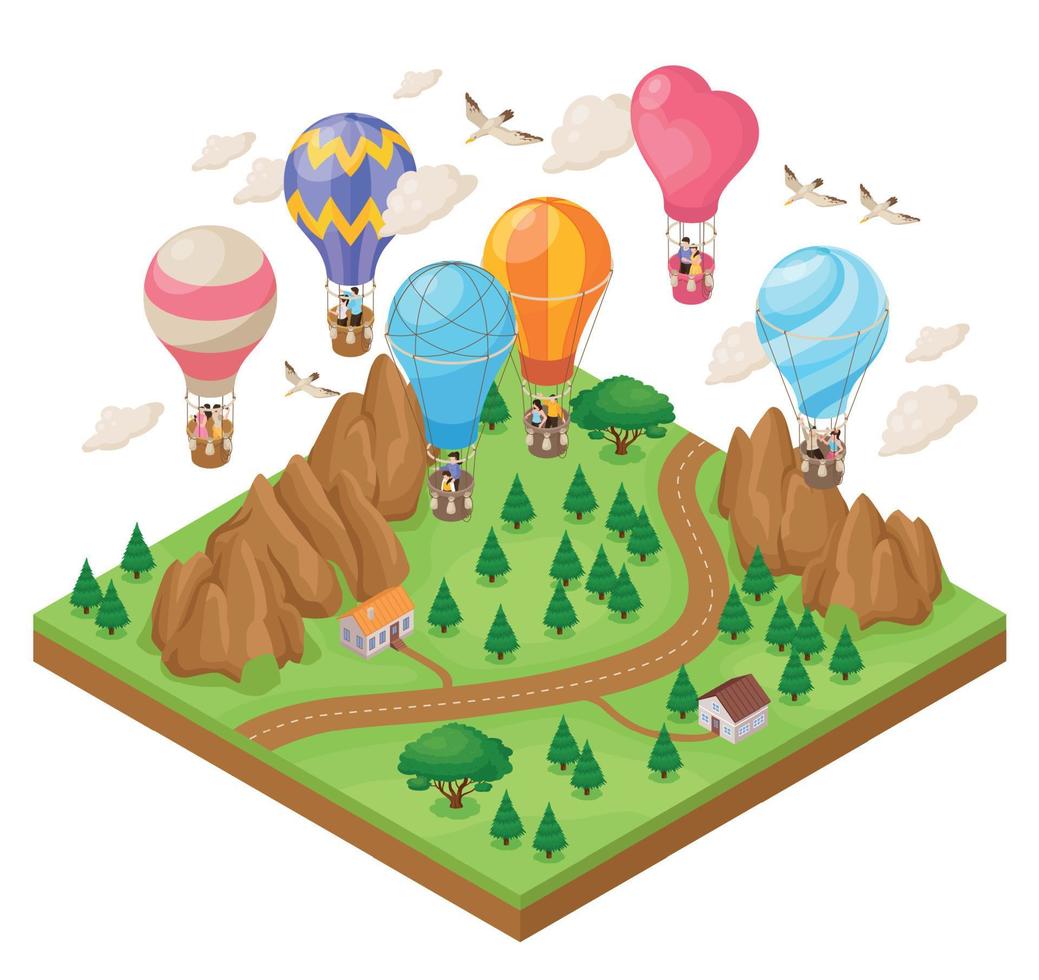 Hot Air Balloon Concept vector