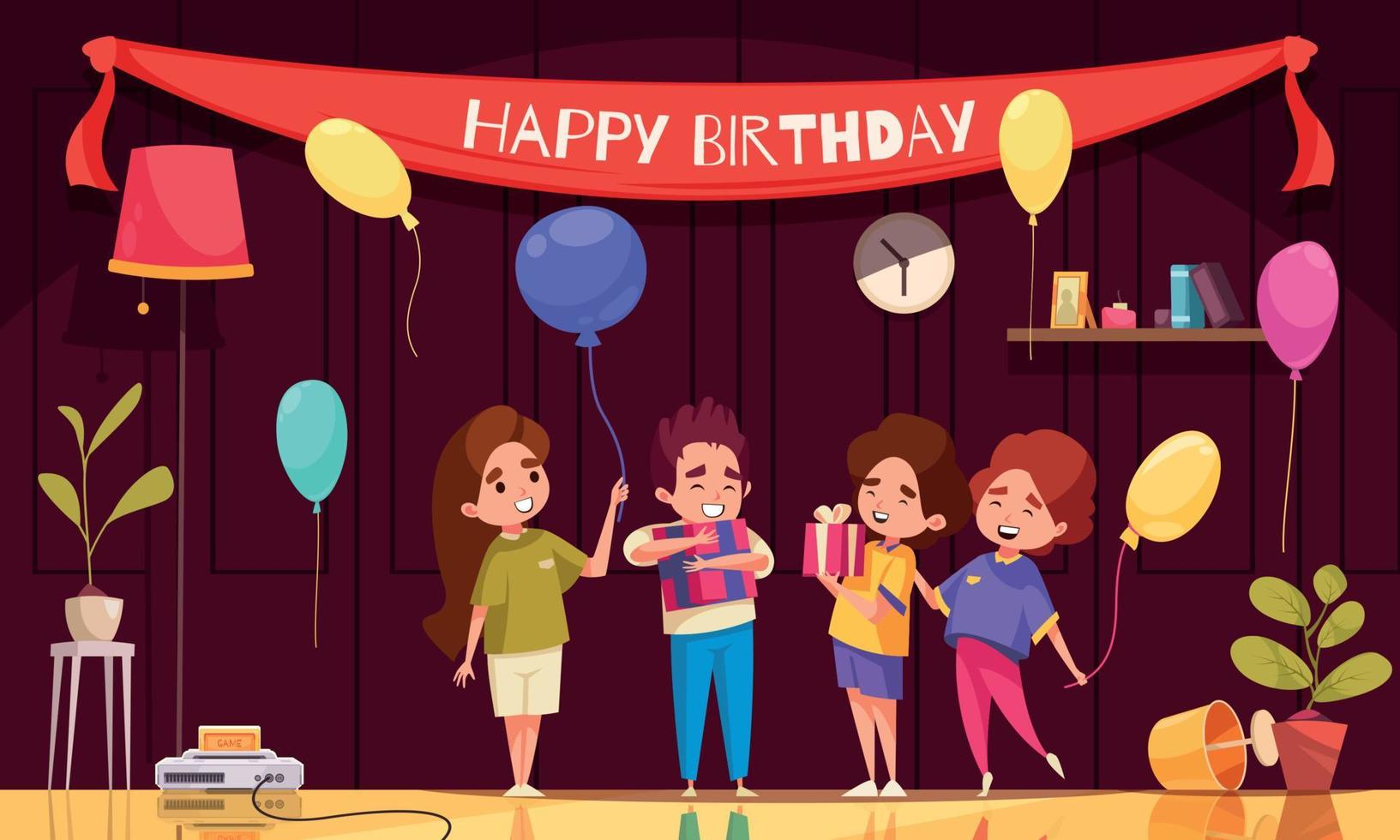 Ilustración de fiesta de cumpleaños vector