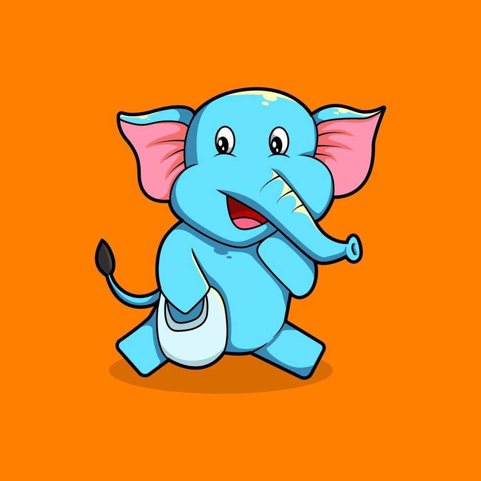 lindo elefante de dibujos animados de compras vector