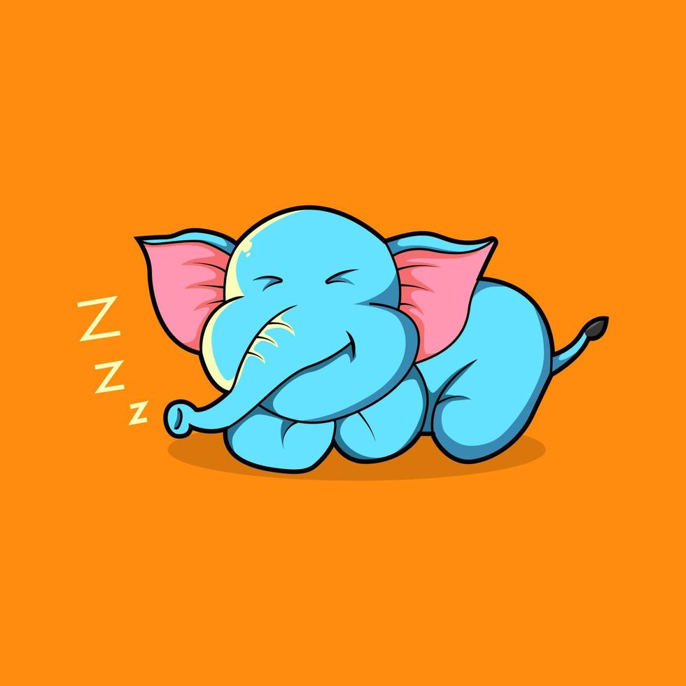 a cute elephant is sleeping very soundly vector