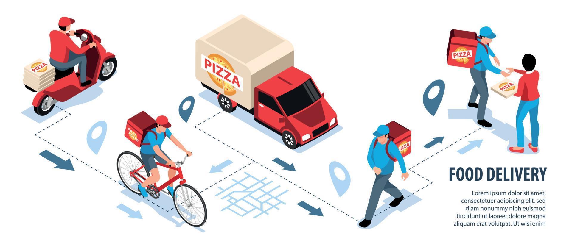 Delivery Isometric Infographics vector