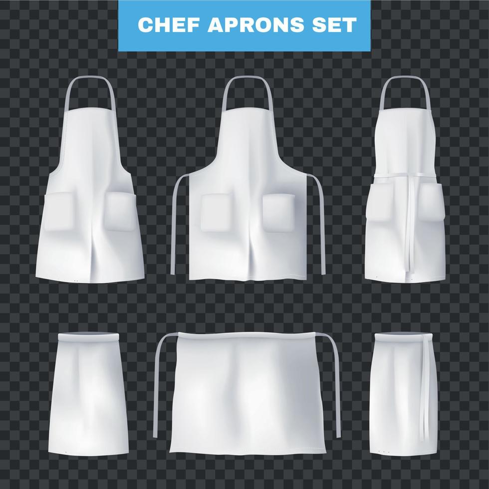 Realistic Culinary Chef Aprons Icon Set vector