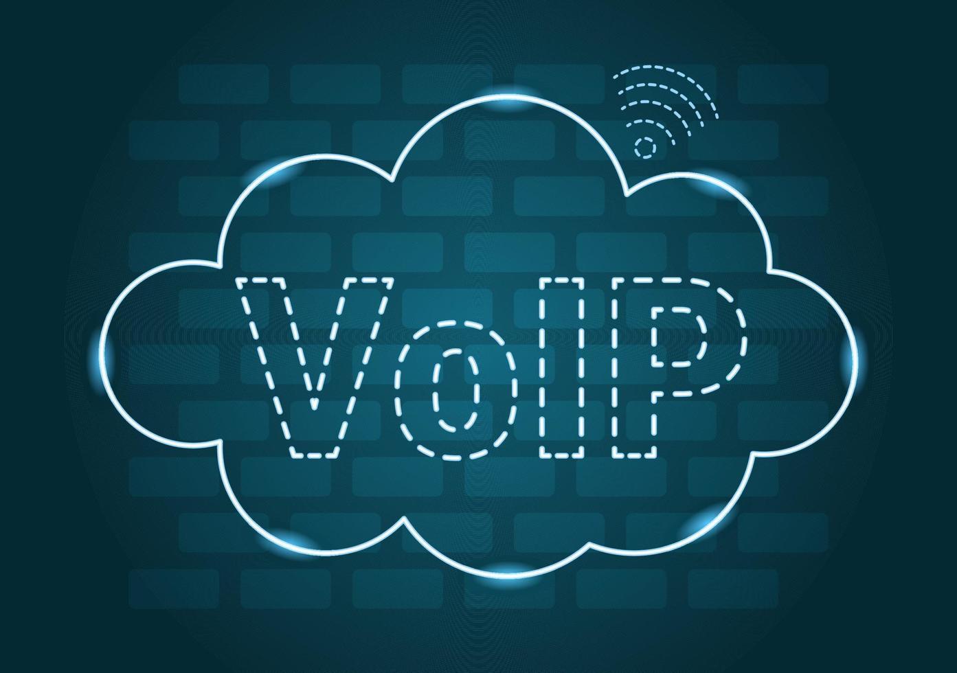 VOIP or Voice Over Internet Protocol with Telephony Scheme Technology and Network Phone Call Software in Template Hand Drawn Cartoon Flat Illustration vector