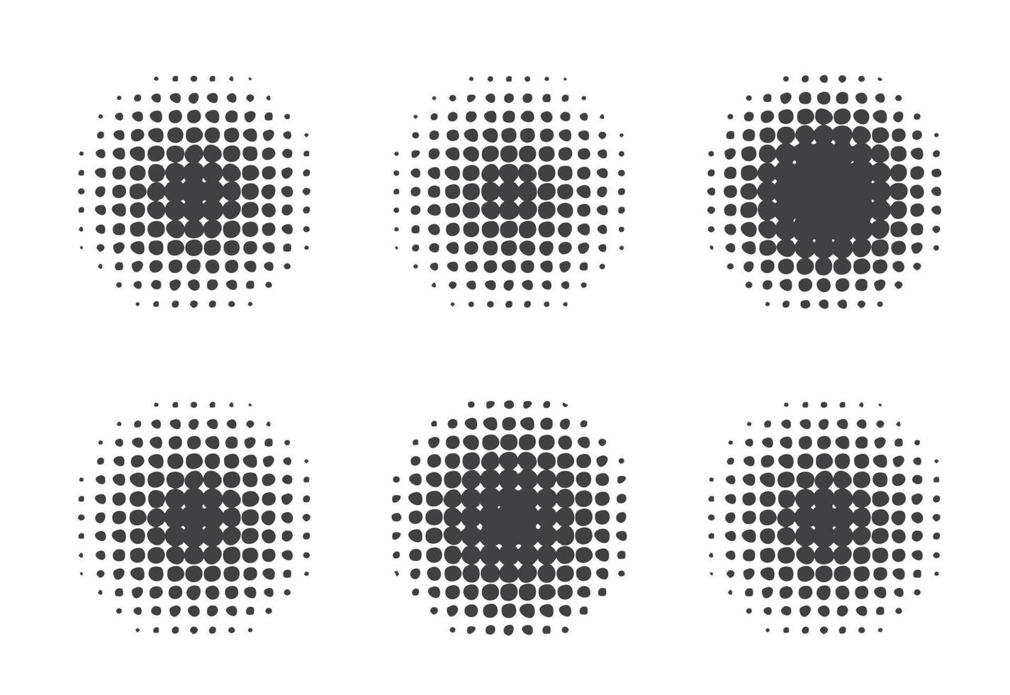 Halftone circular background set vector