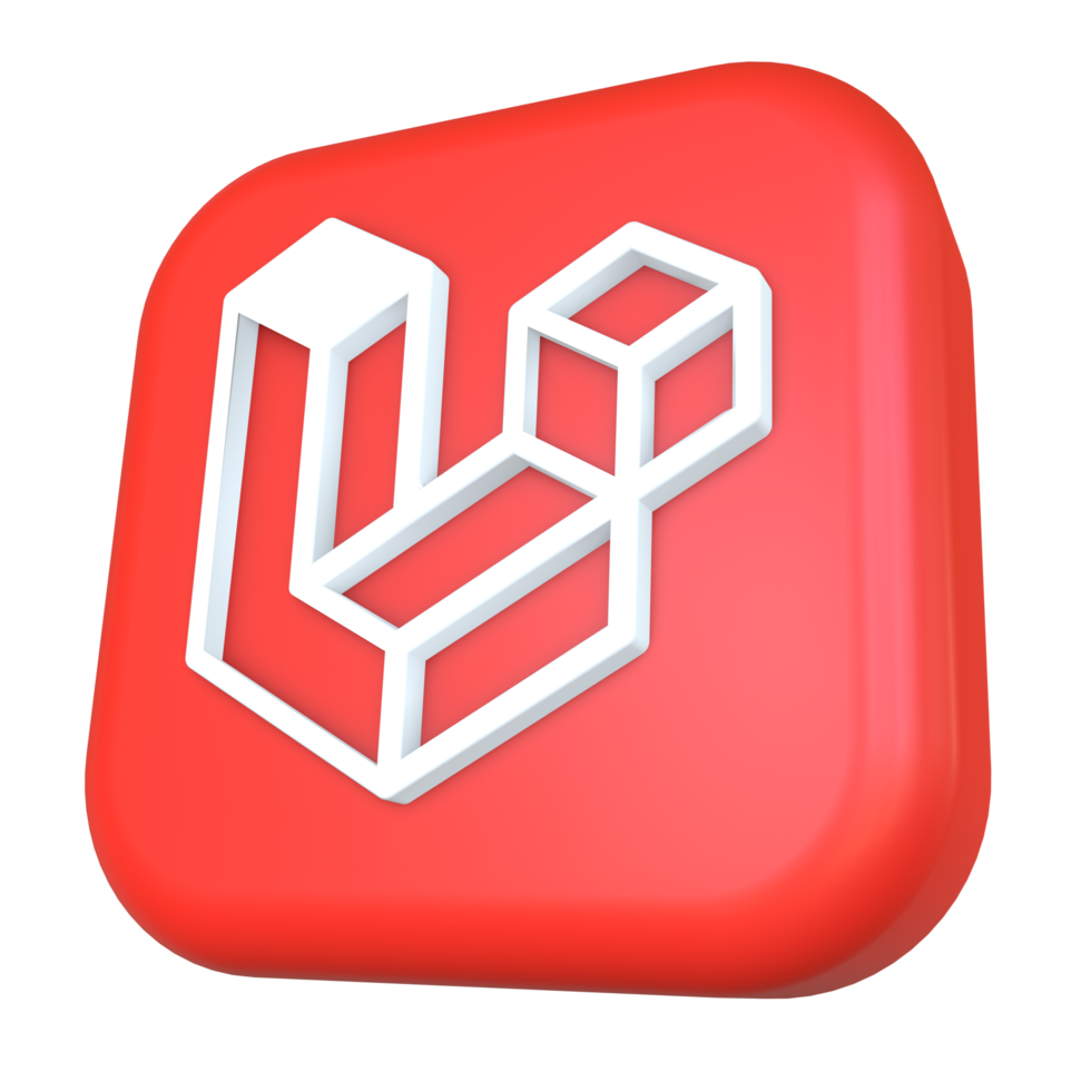 logo du cadre de programmation laravel 3d png