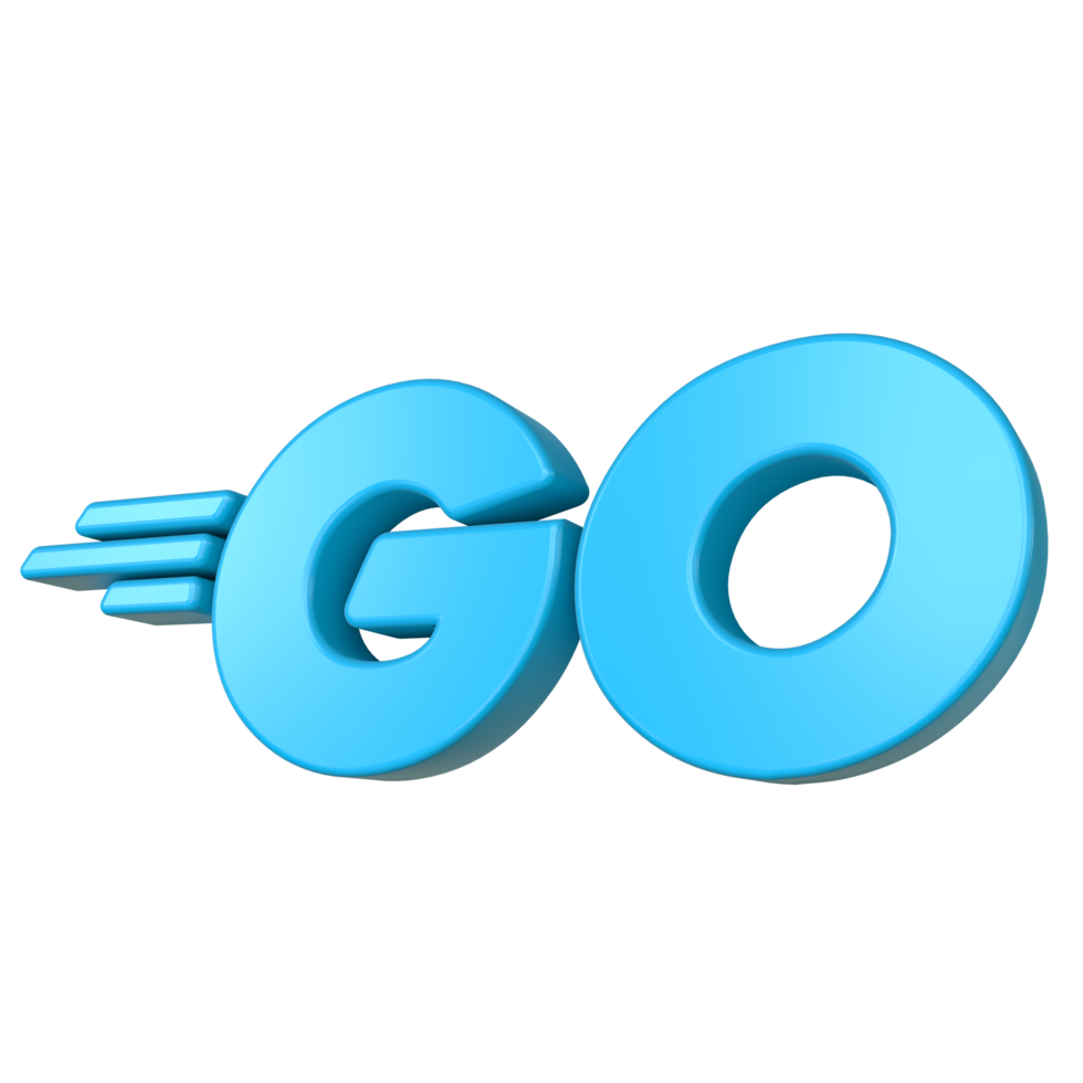 logotipo del lenguaje de programación golang 3d png