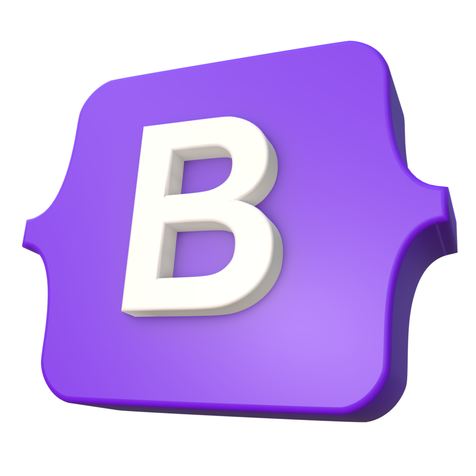 logo du cadre de programmation bootstrap 3d png