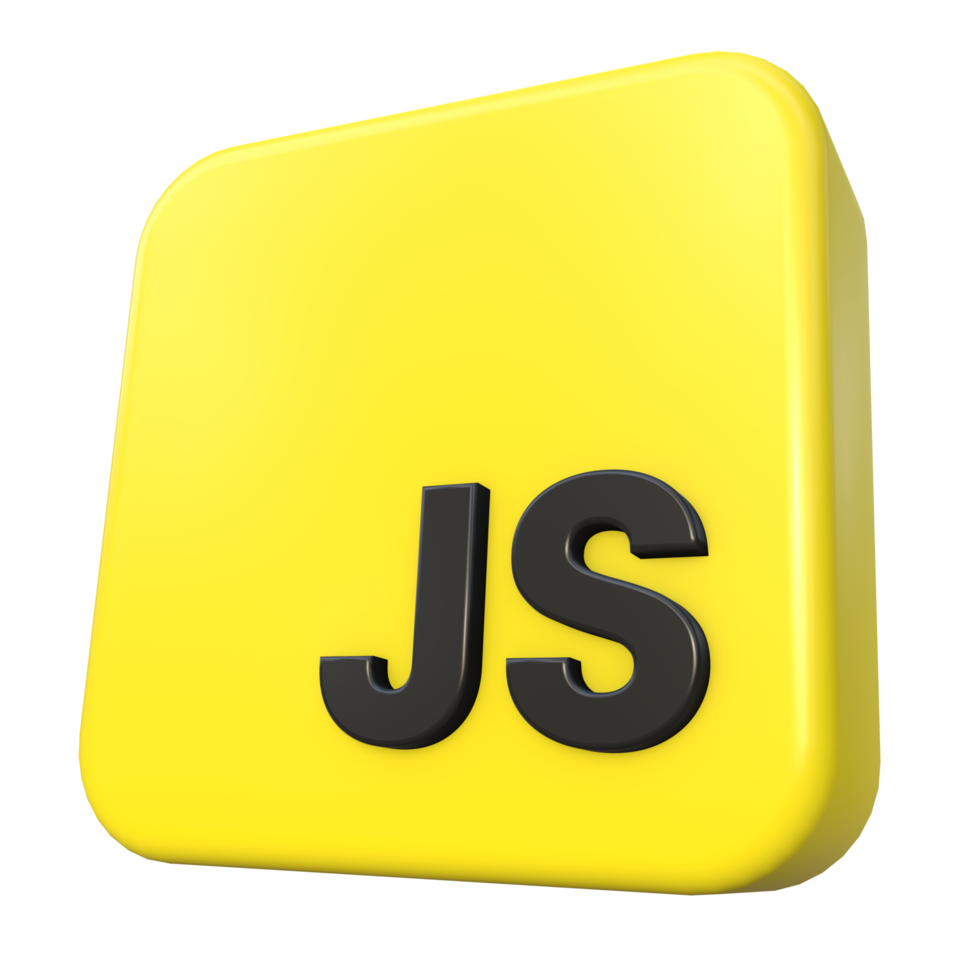 design de logotipo javascript 3D png