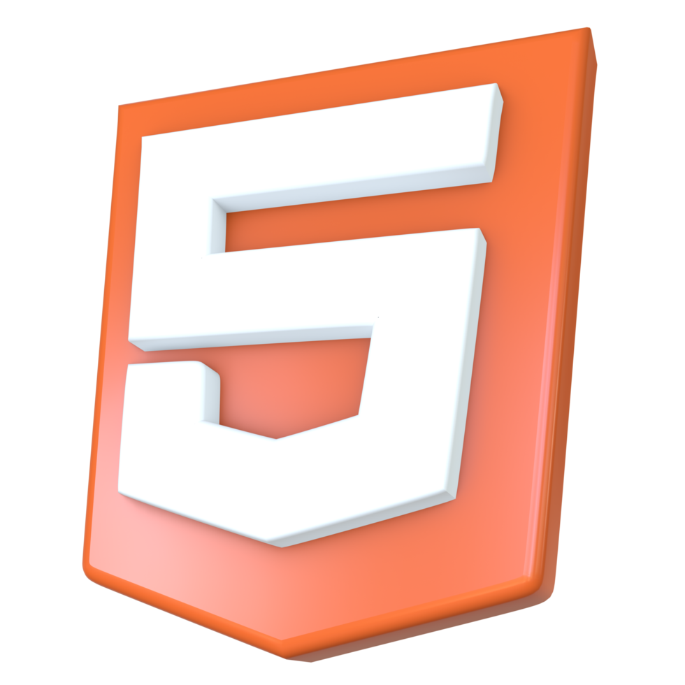 stilisiertes 3D-HTML-Logo-Design png