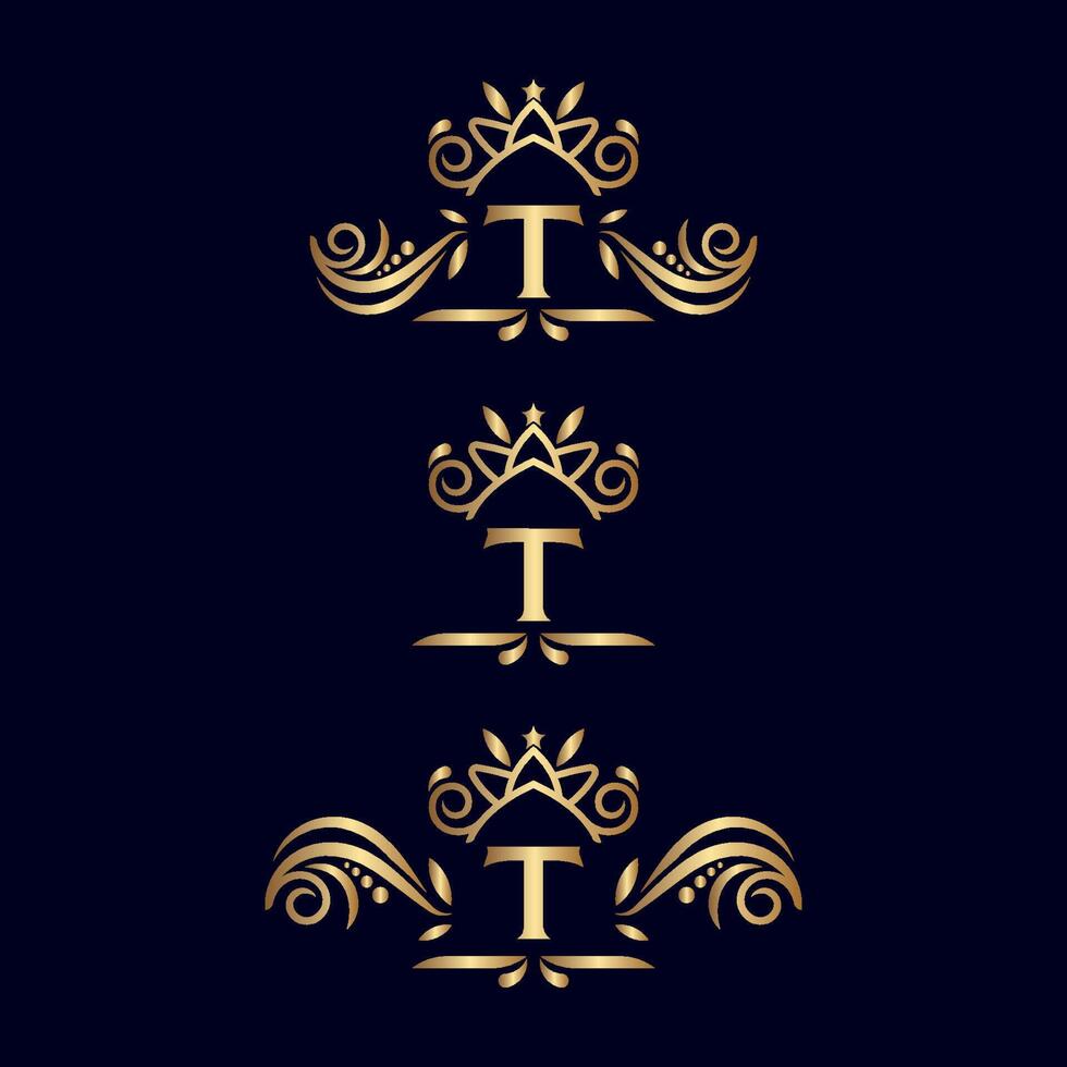 ROYAL LUXURY ORNATE LOGO LETTER T vector