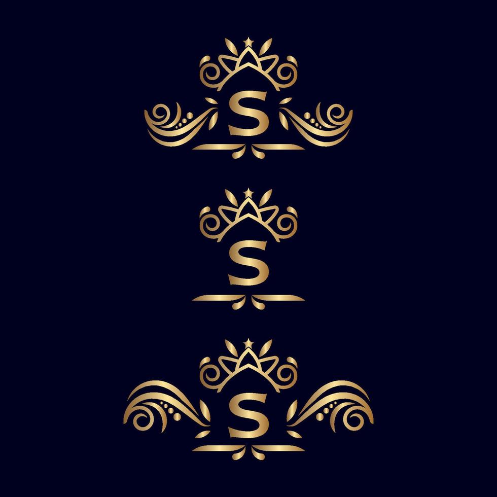 ROYAL LUXURY ORNATE LOGO LETTER S vector