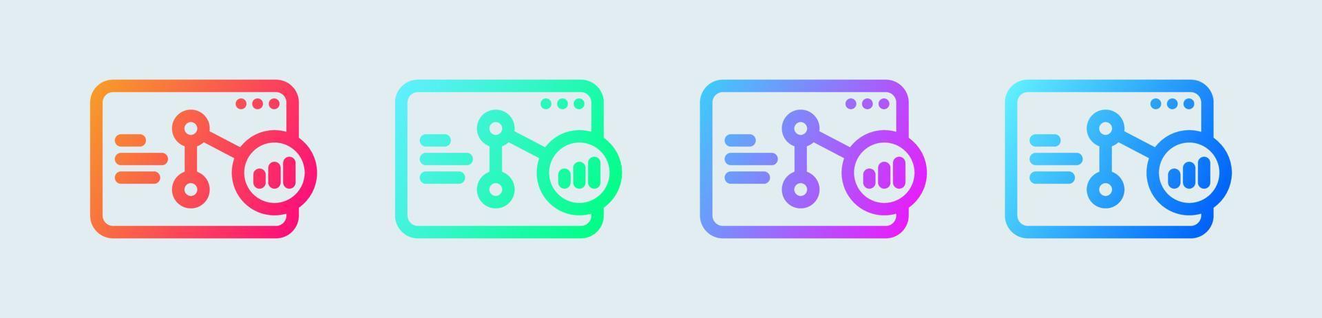 Analysis line icon in gradient colors. Graph statistic signs vector illustration.