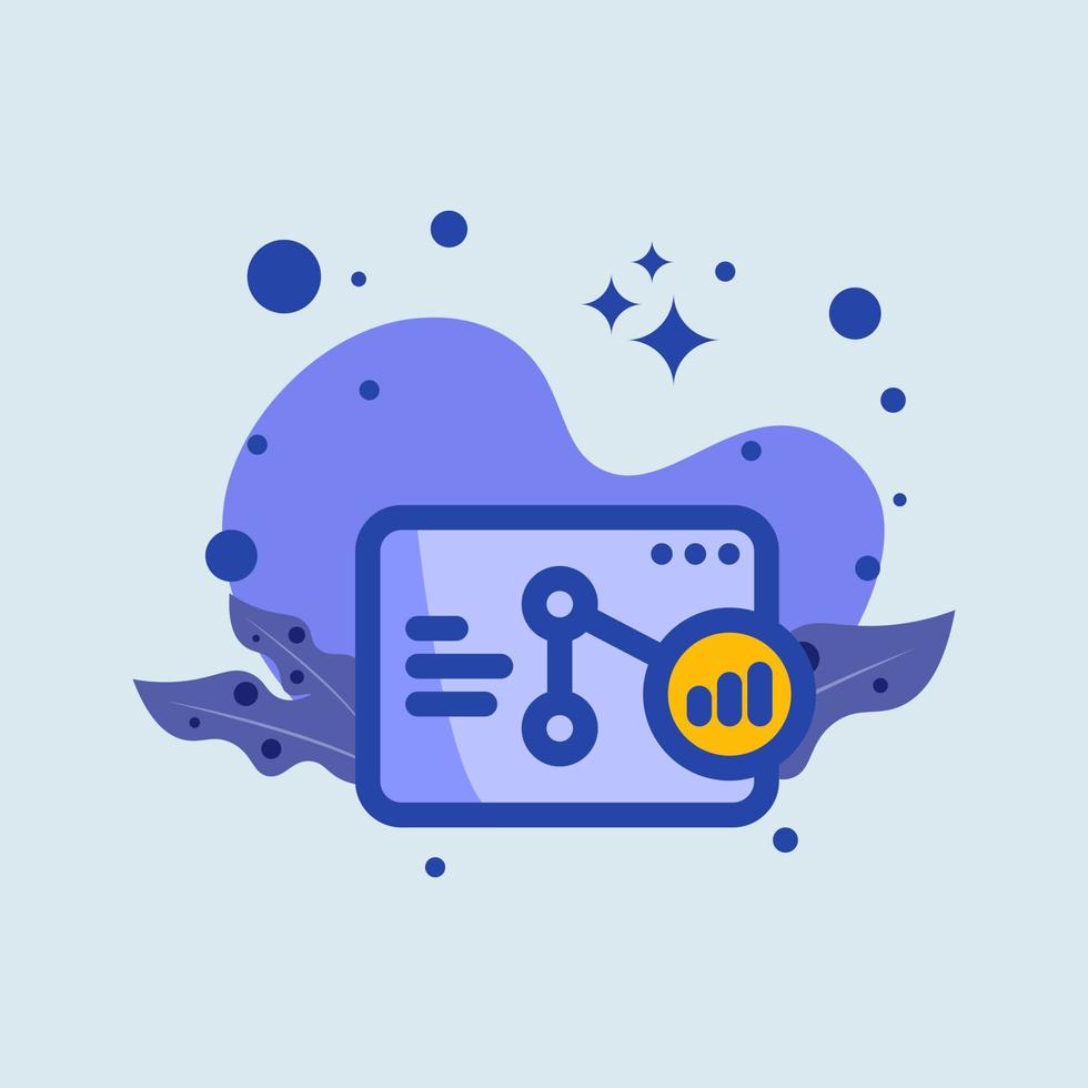 Analysis flat illustration. Graph statistic signs vector illustration.