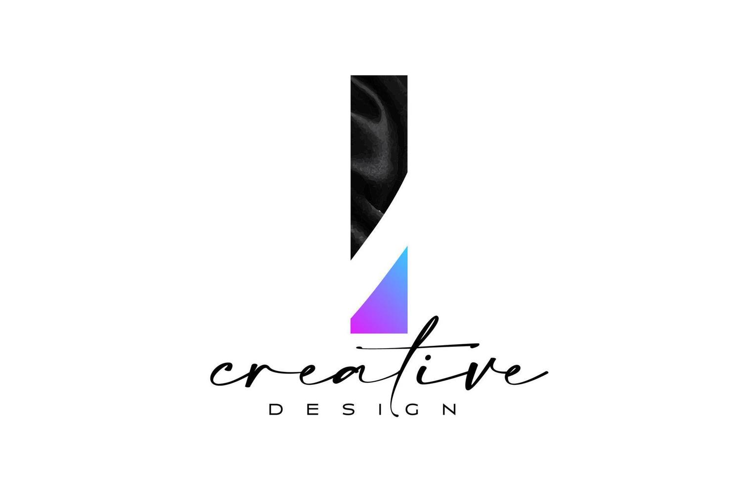 Black Silk Letter I Logo Design with Textile Material Texture and Creative Design Vector