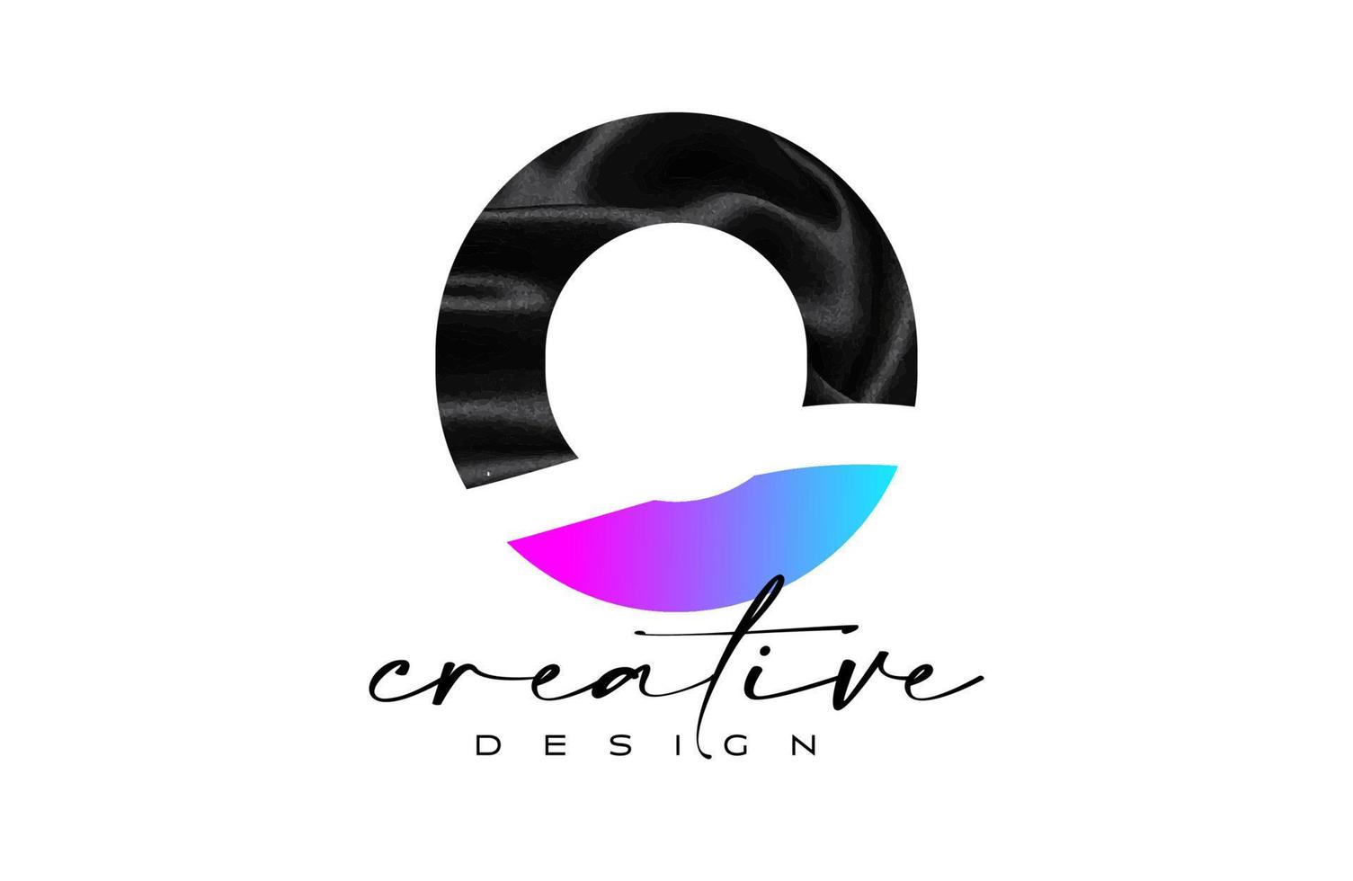 Black Silk Letter O Logo Design with Textile Material Texture and Creative Design Vector