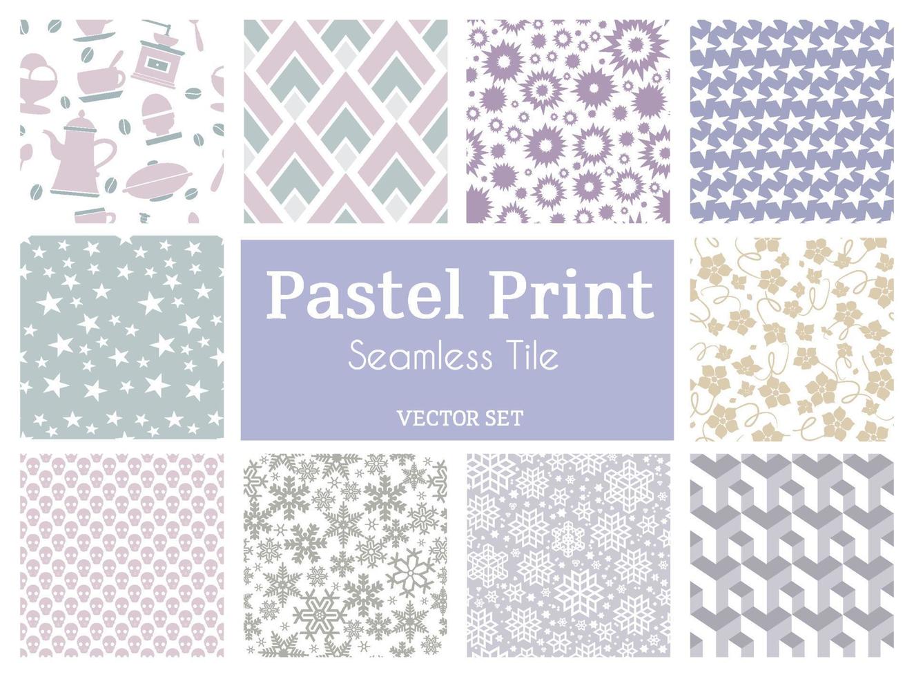 Silhouette of a floral pattern tile pastel cut file vector seamless set