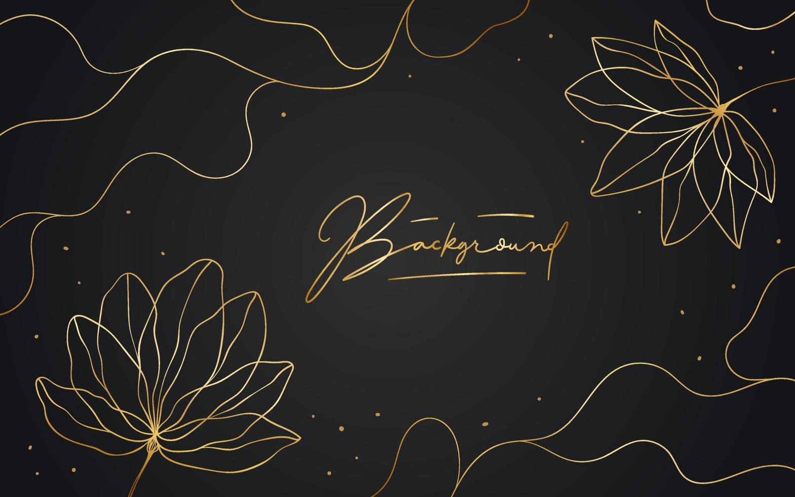 Hand drawn golden lines on elegant floral frame background vector