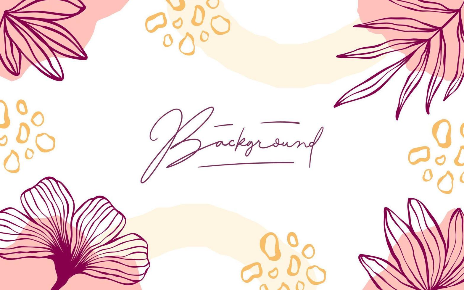 Beautiful hand drawn linear abstract floral frame background vector