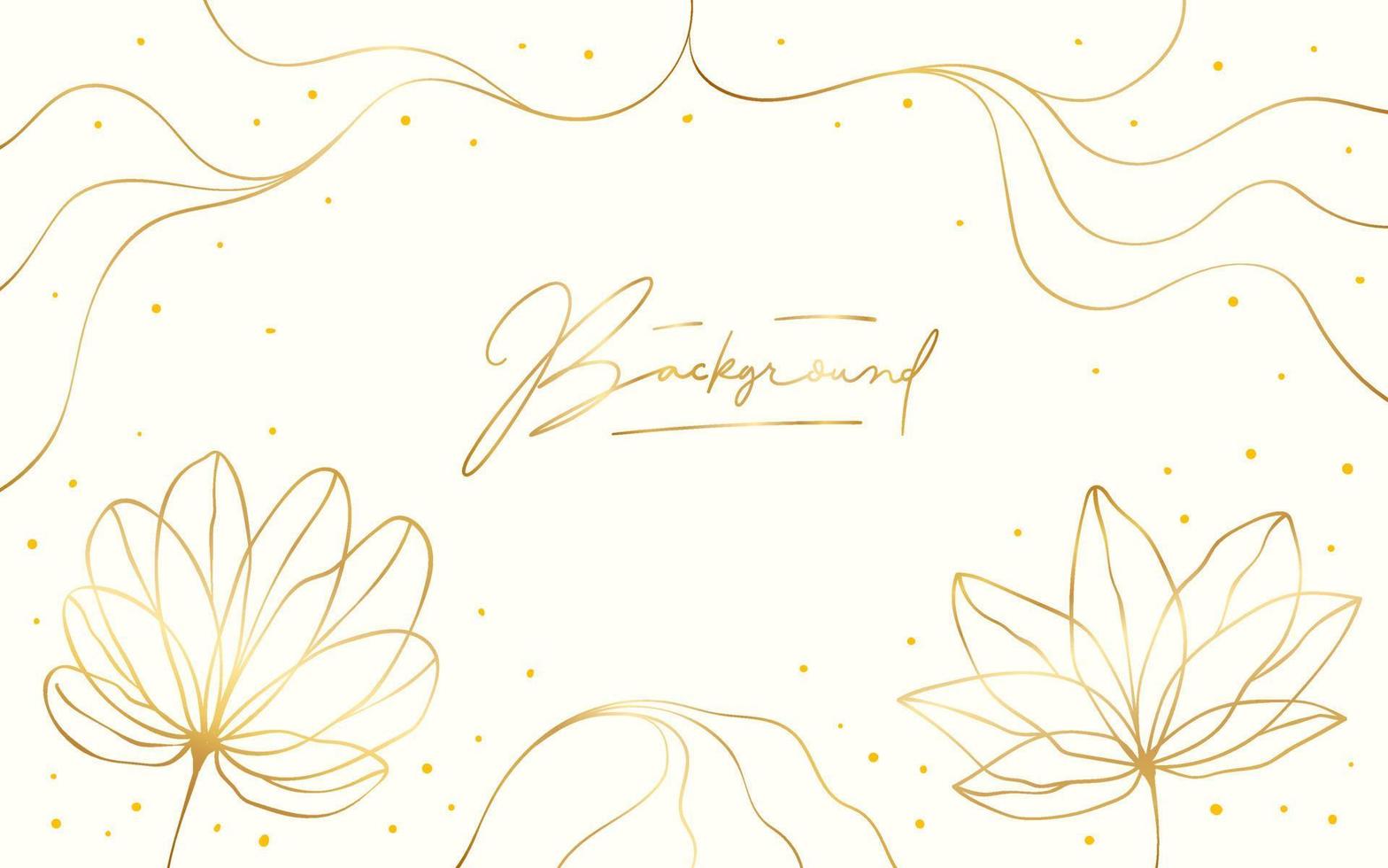 líneas doradas dibujadas a mano sobre un elegante fondo de marco floral vector