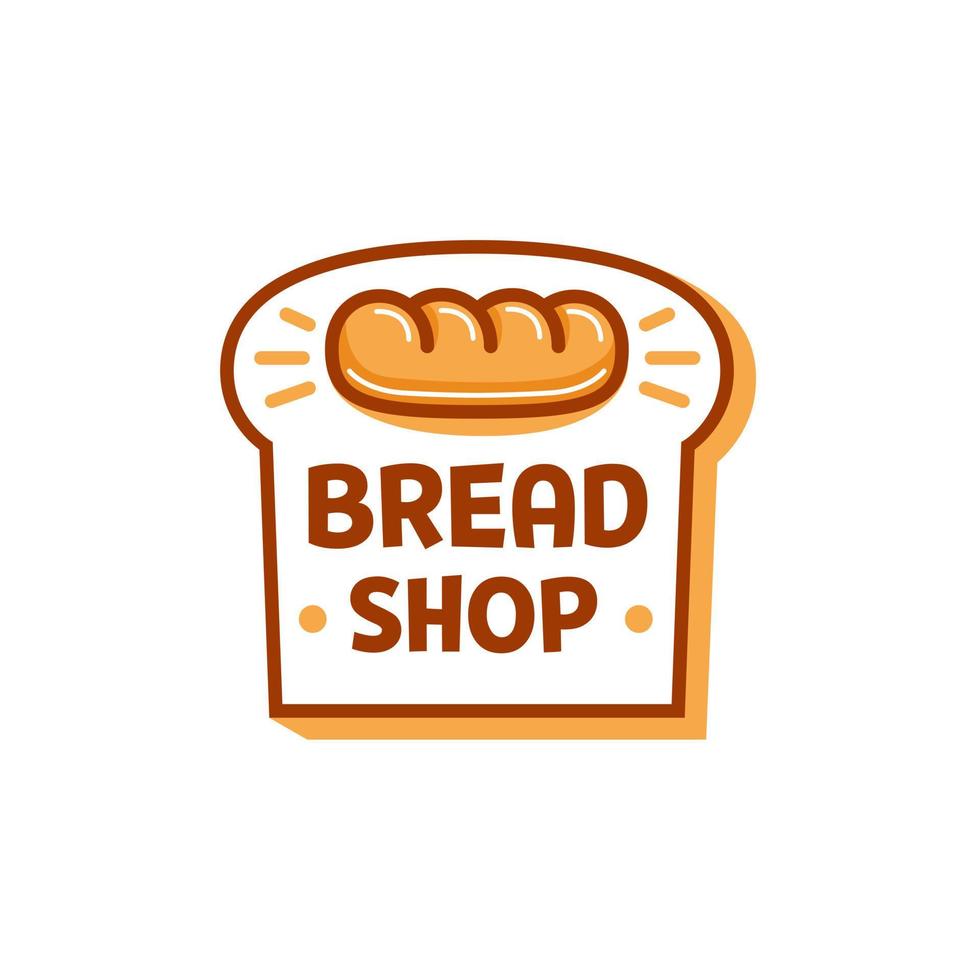 bread shop logo template in flat design style vector