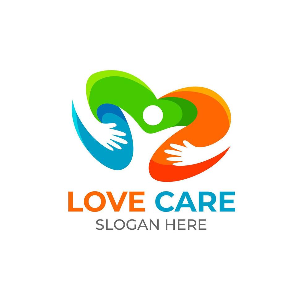 love care logo template in flat design style vector