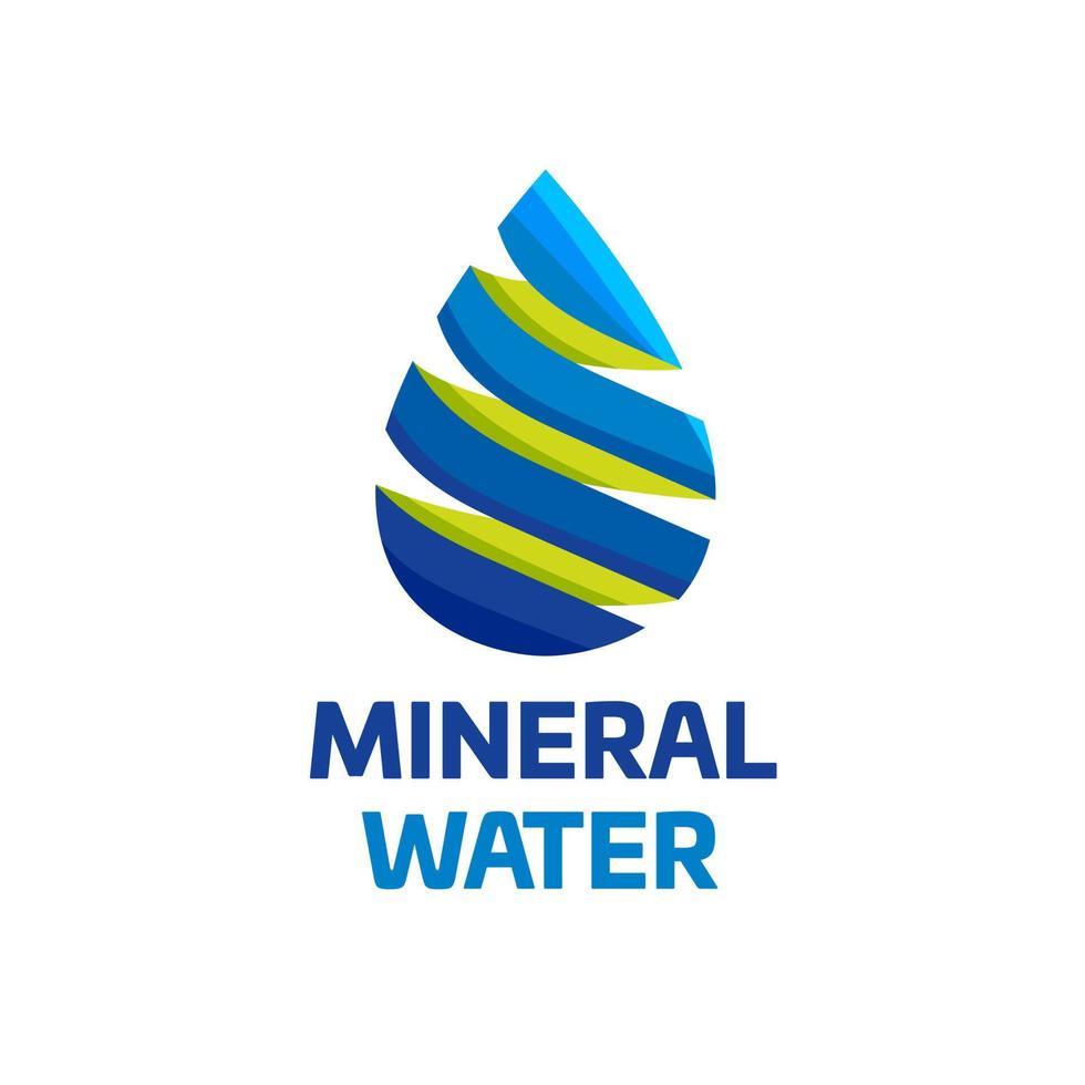 mineral water logo template in flat design style vector