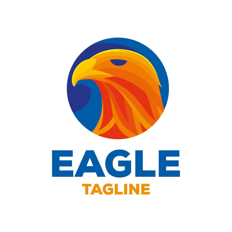 plantilla de logotipo de águila en estilo de diseño plano vector