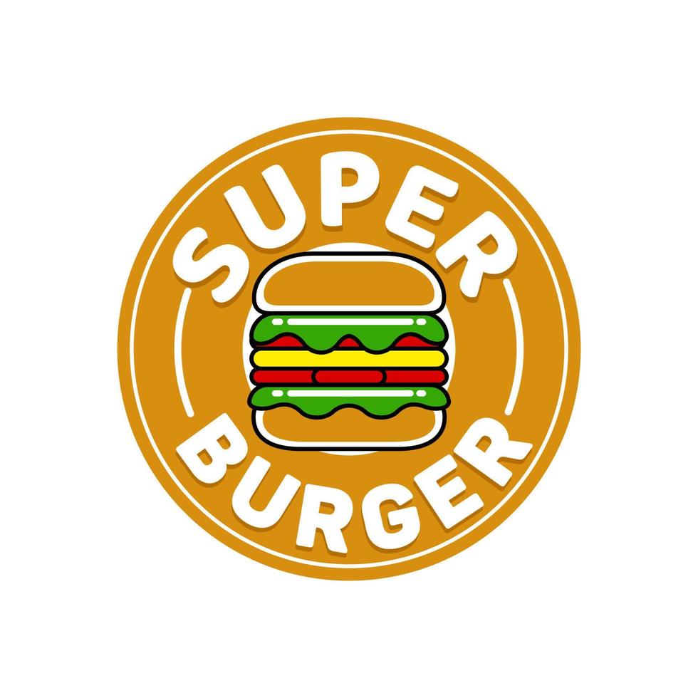 super burger logo template in flat design style vector