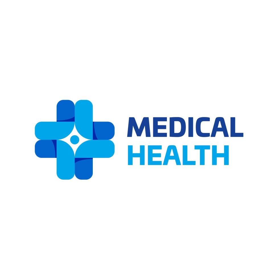 medical health logo template in flat design style vector
