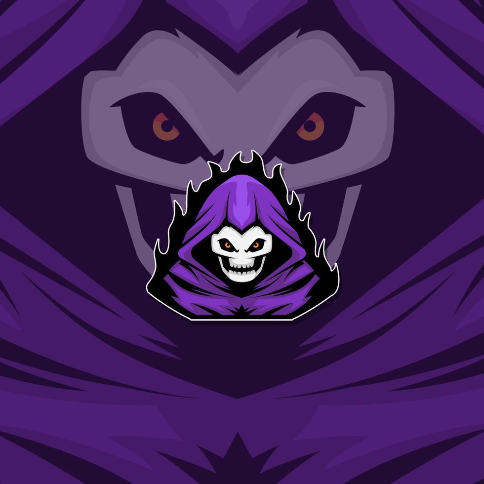 esport logo equipo escuadrón de magos oscuros vector