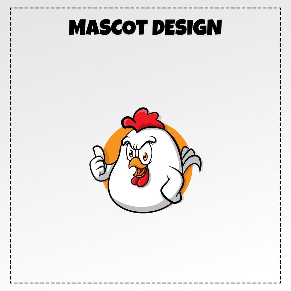 comida logo pollo mascota ilustración vector diseño