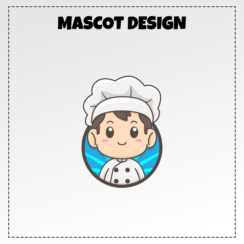 comida logo chef mascota ilustración vector diseño