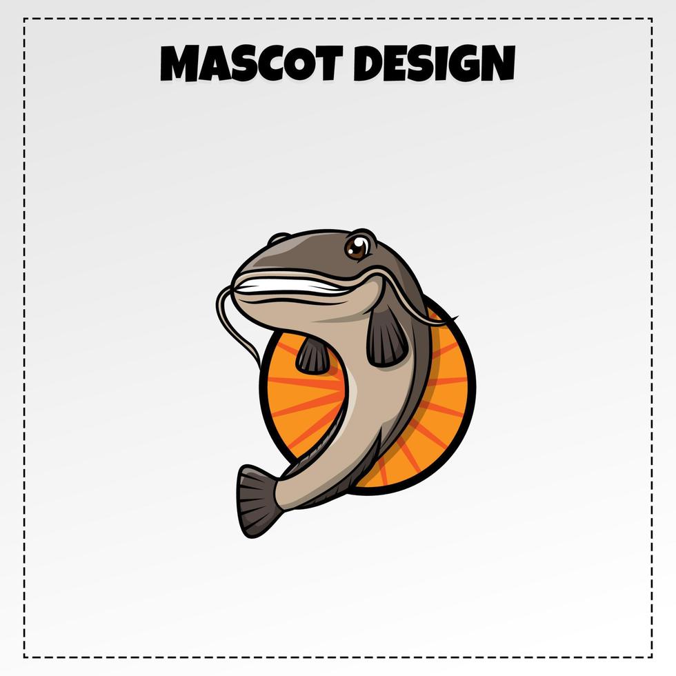 food logo Catfish mascot illustration vector design