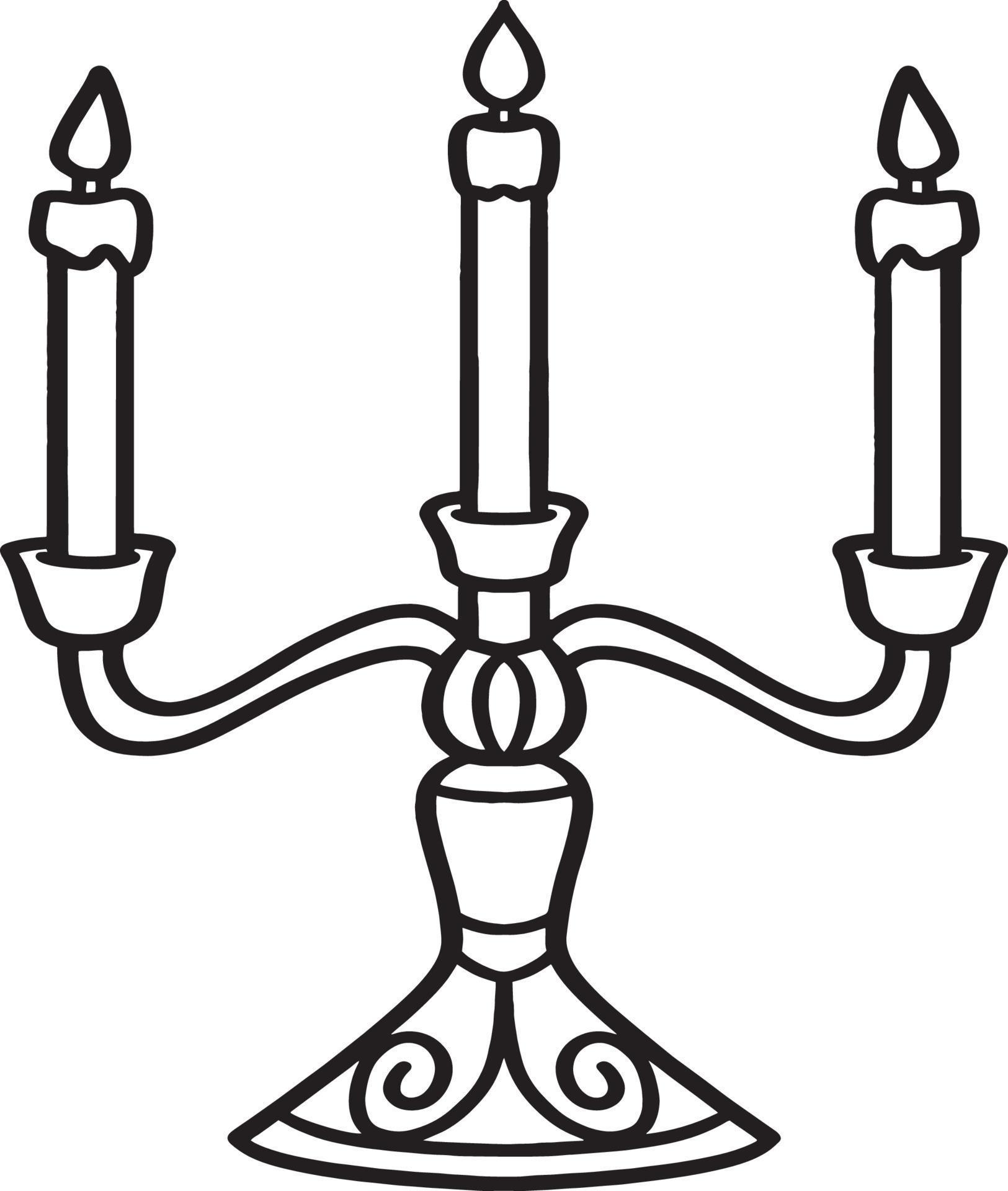 Candlestick Isolated Coloring Page for Kids 12697772 Vector Art at Vecteezy