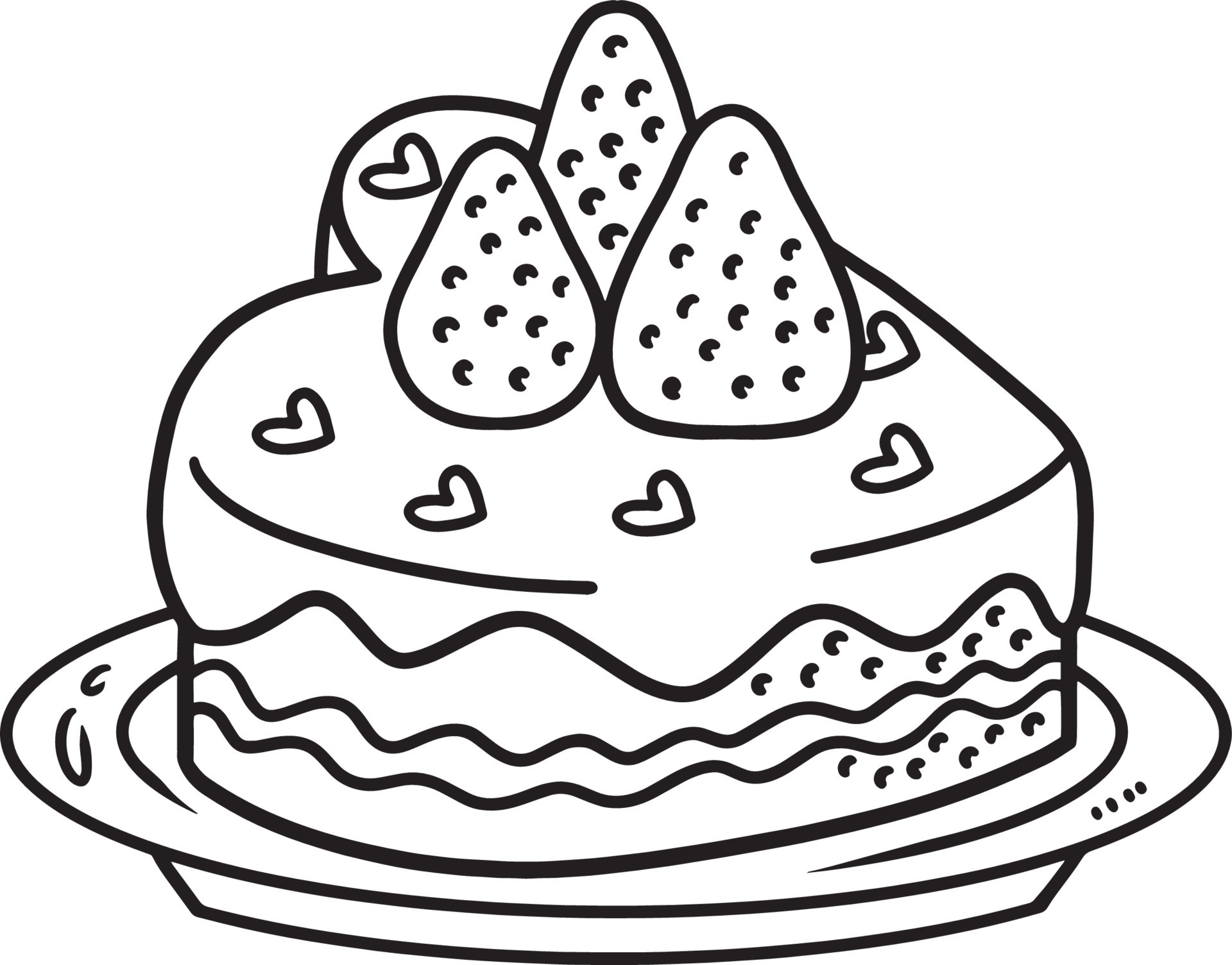 Cake Isolated Coloring Page for Kids 12697776 Vector Art at Vecteezy